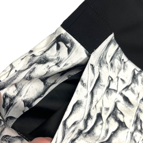 Helmut Lang Skirt Strata Print Pockets White Black Linen Blend Mini Women's 8 - Picture 10 of 12